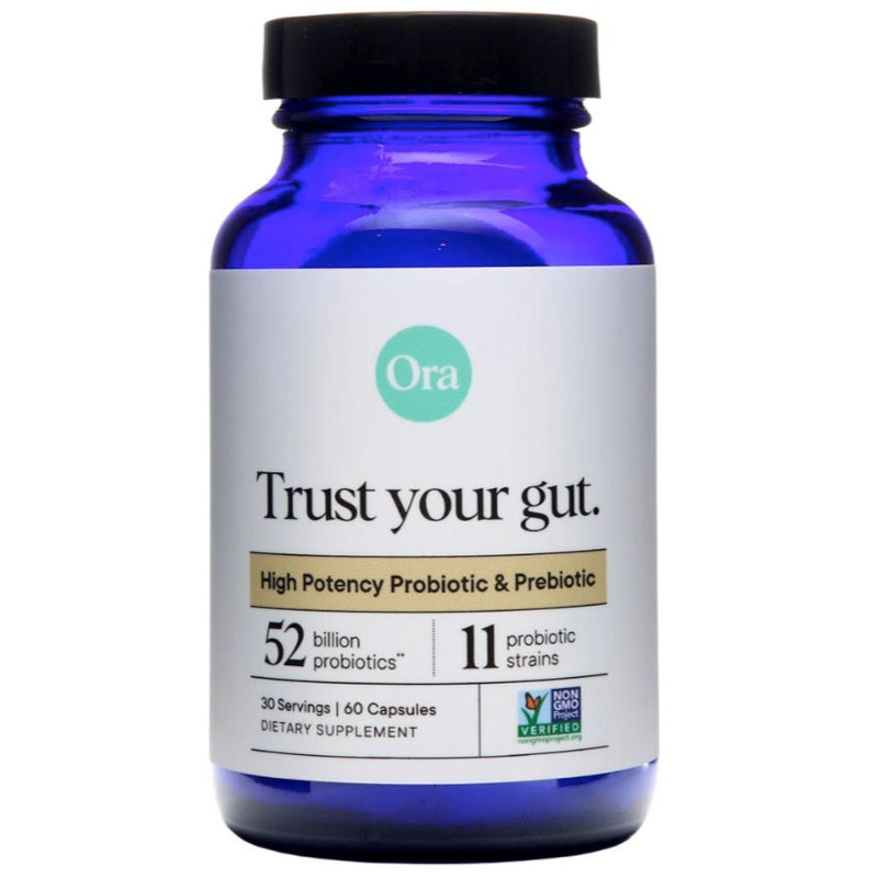 Ora Organic, Trust Your Gut, High Potency Probiotic & Prebiotic 52 Billion CFU, 60 Capsules UPC 856720007856 | HiLife Vitamins